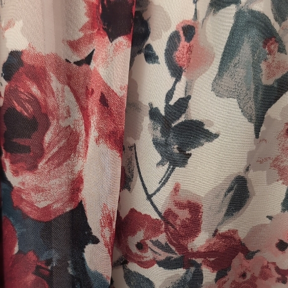 Mikarose Floral Midi Skirt in Pink and Black - Picture 7 of 8